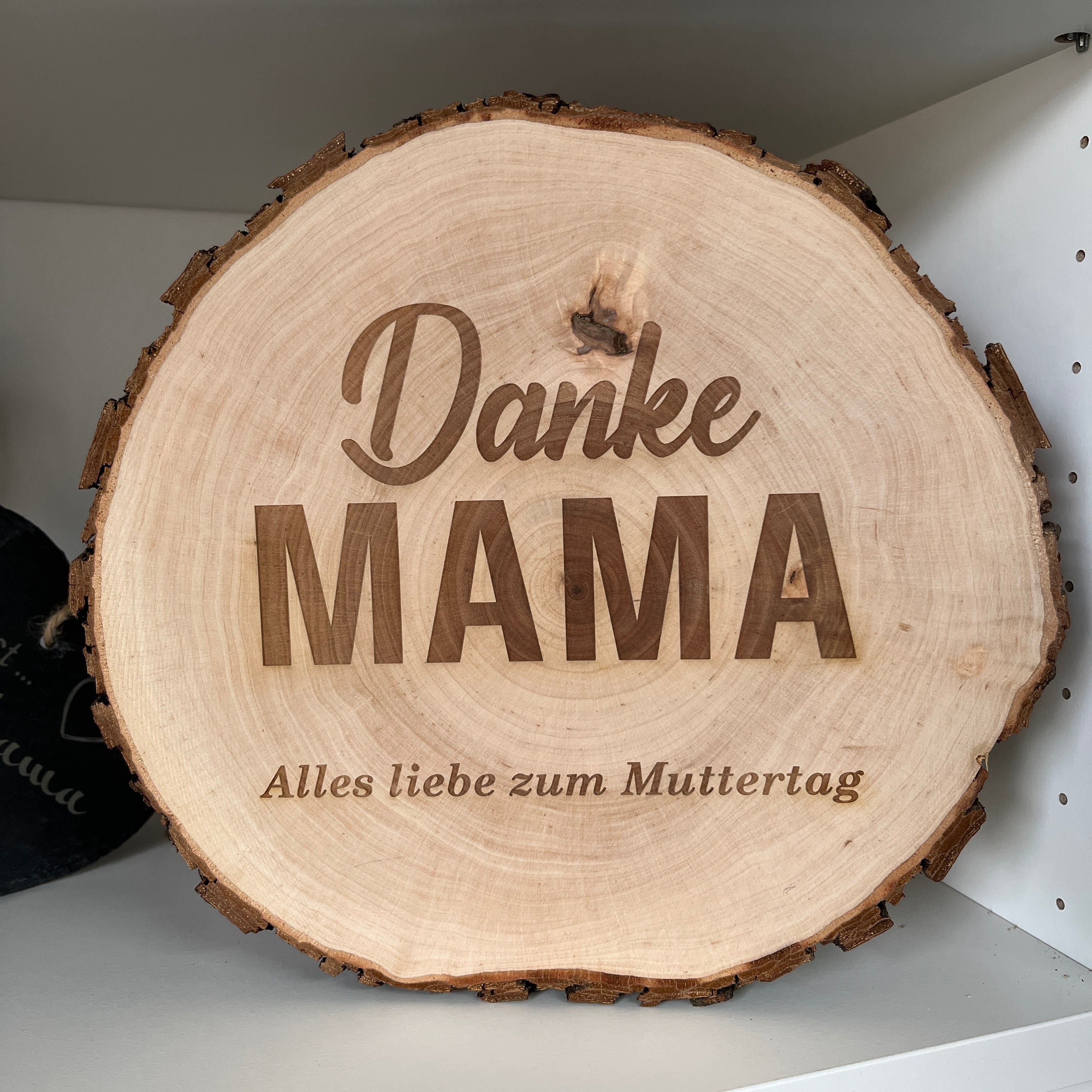 Danke Mama Holzscheibe mit Spruch 26 cm - Wiens3d