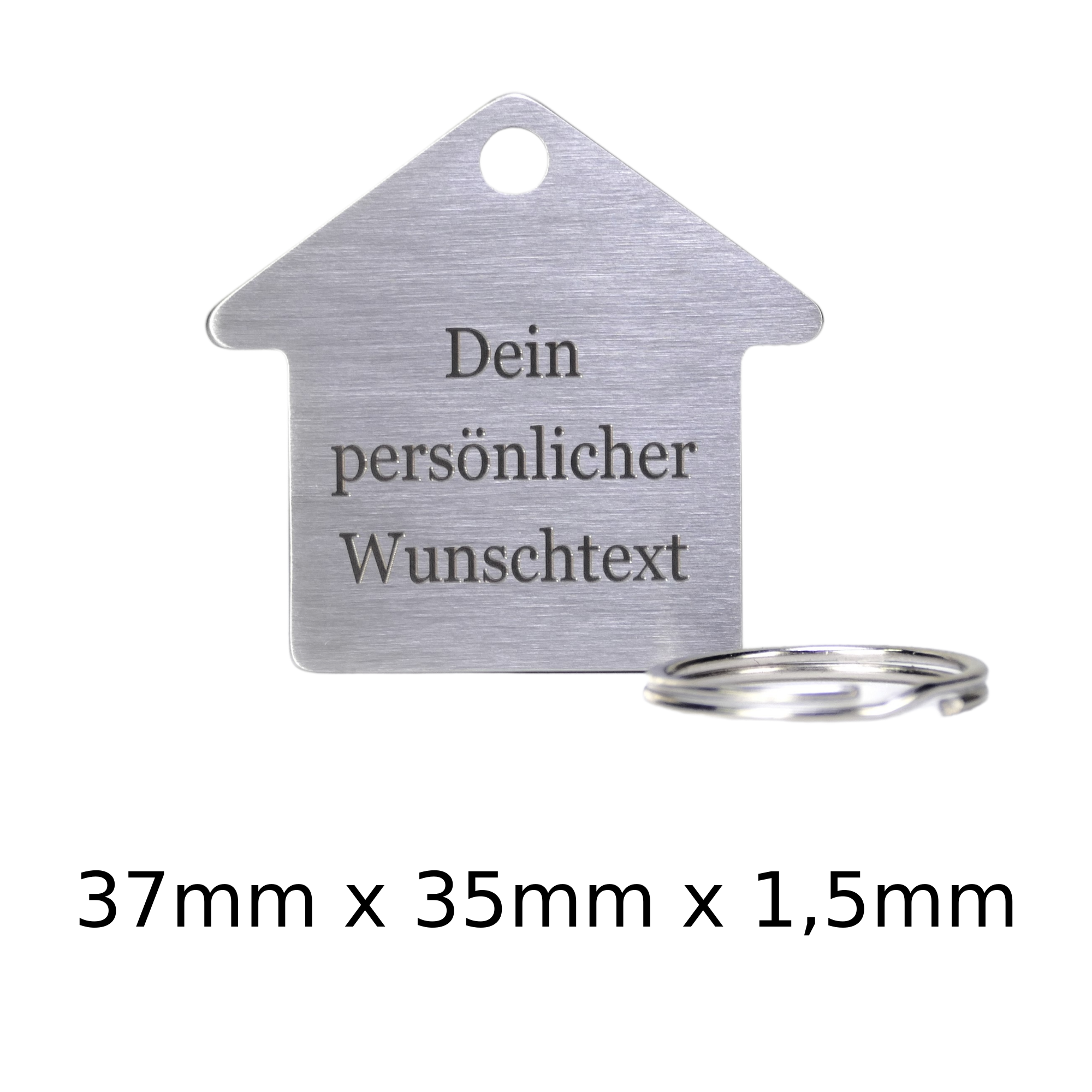 Schlüsselanhänger Haus mit Gravur - Wiens3d