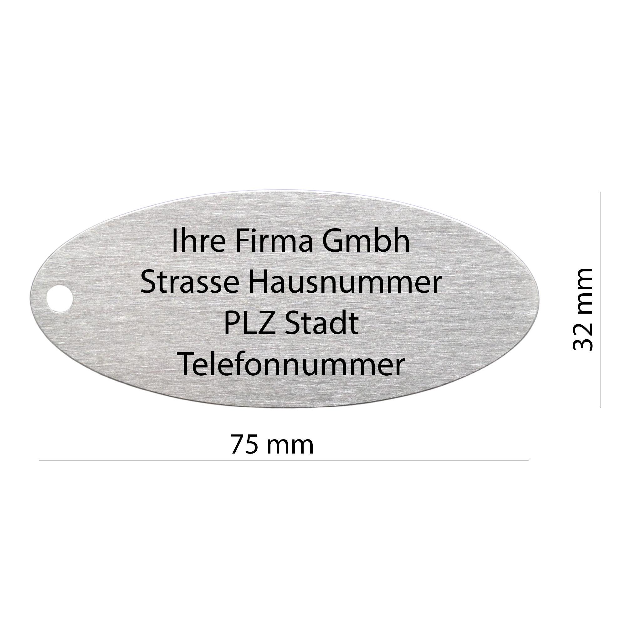Schlüsselanhänger mit Gravur OVAL - Wiens3d