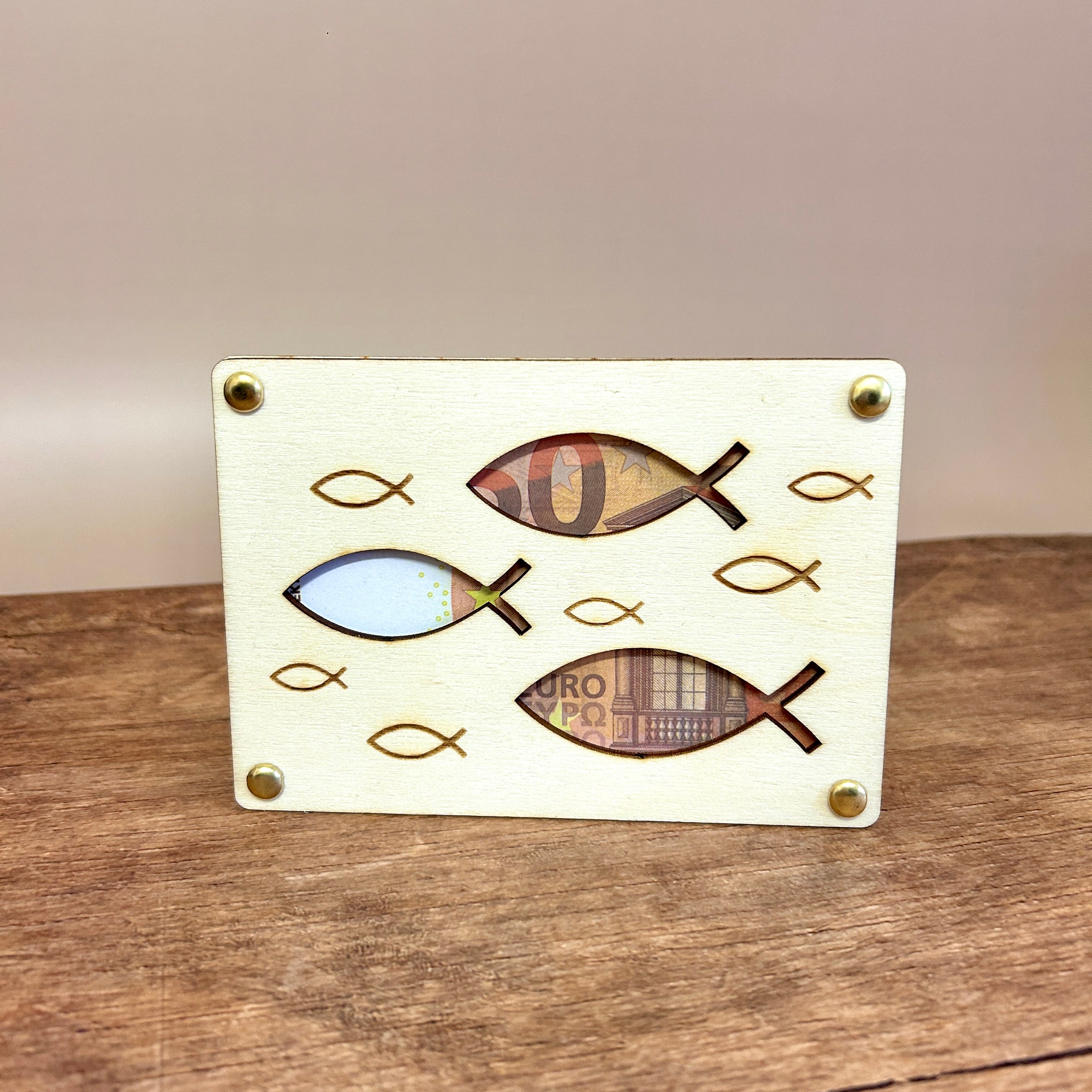 Geldgeschenk Holz | Fische