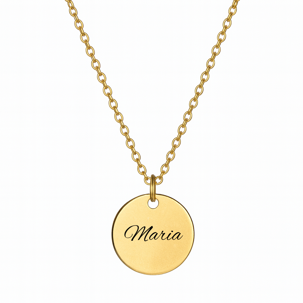 Personalisierte Edelstahl-Halskette mit Gravur – Silber oder Gold | 15mm