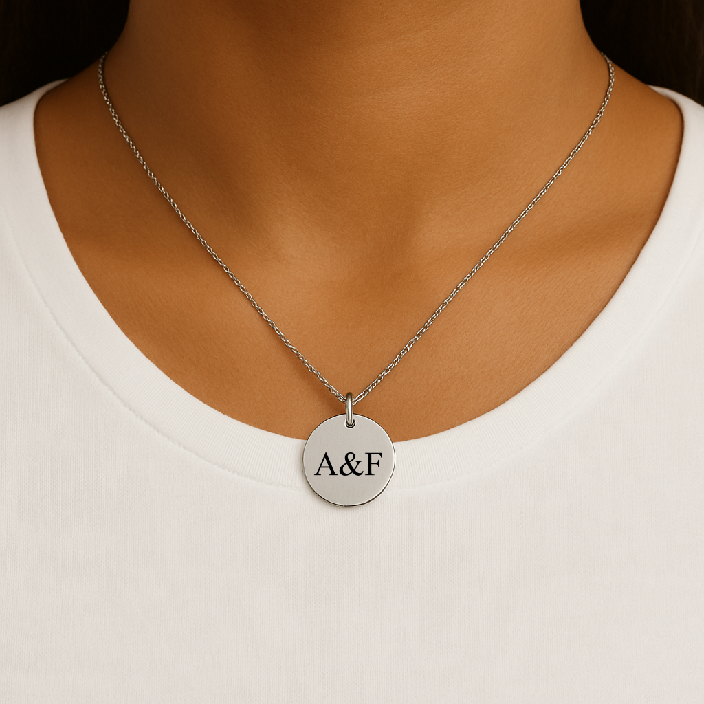 Personalisierte Edelstahl-Halskette mit Gravur – Silber oder Gold | 15mm