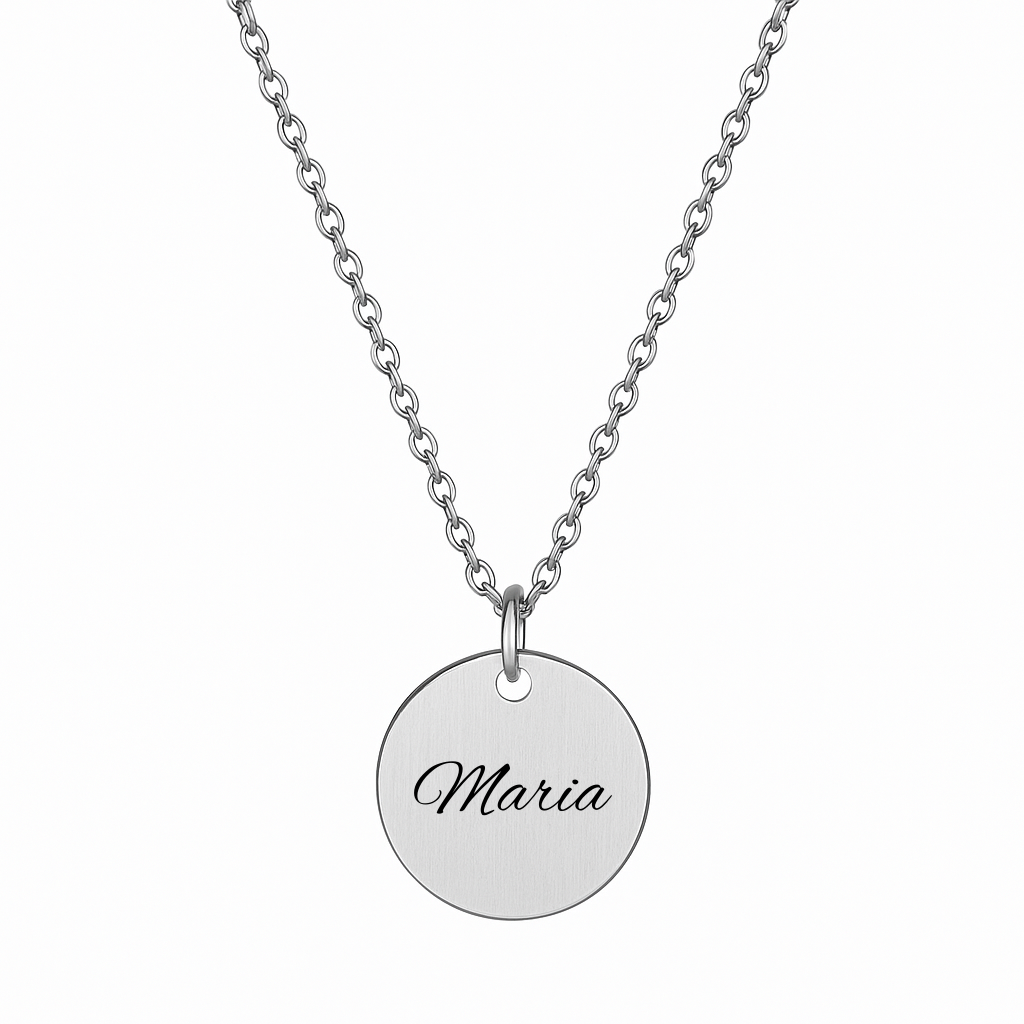 Personalisierte Edelstahl-Halskette mit Gravur – Silber oder Gold | 15mm