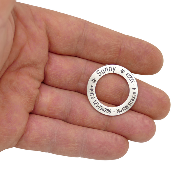 Hundemarke mit Gravur | Donut 30mm - Wiens3d