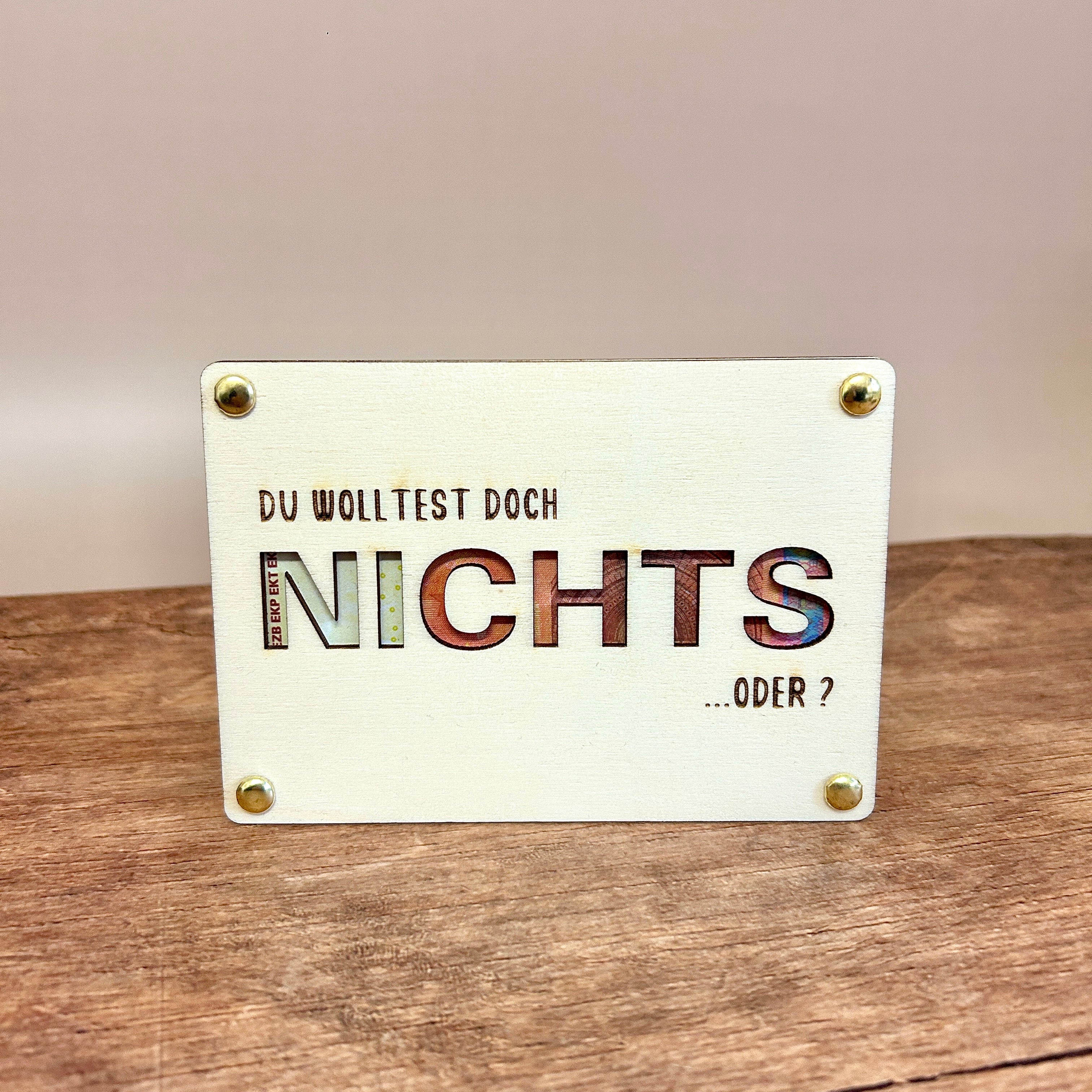 Geldgeschenk Holz | NICHTS