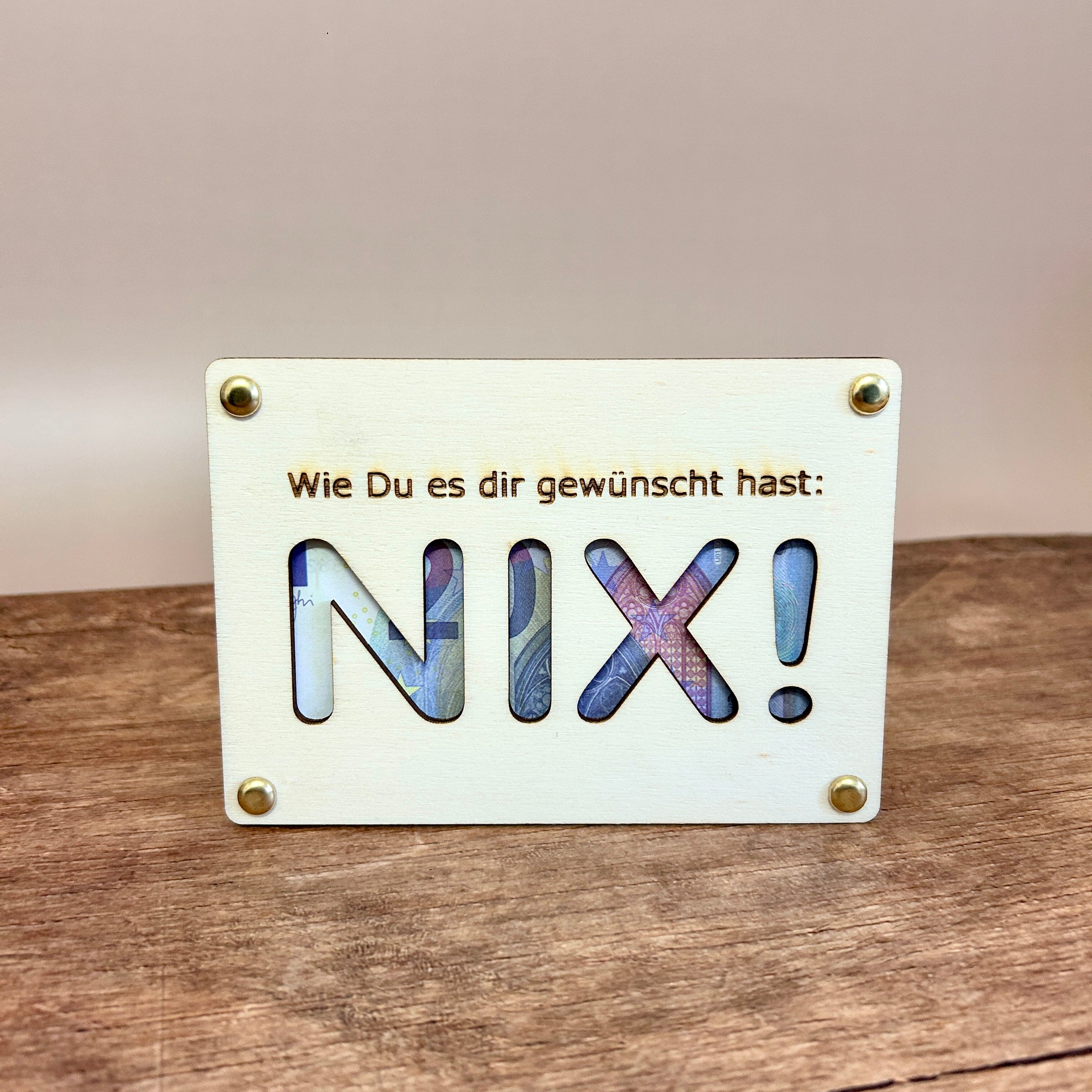 Geldgeschenk Holz | NIX