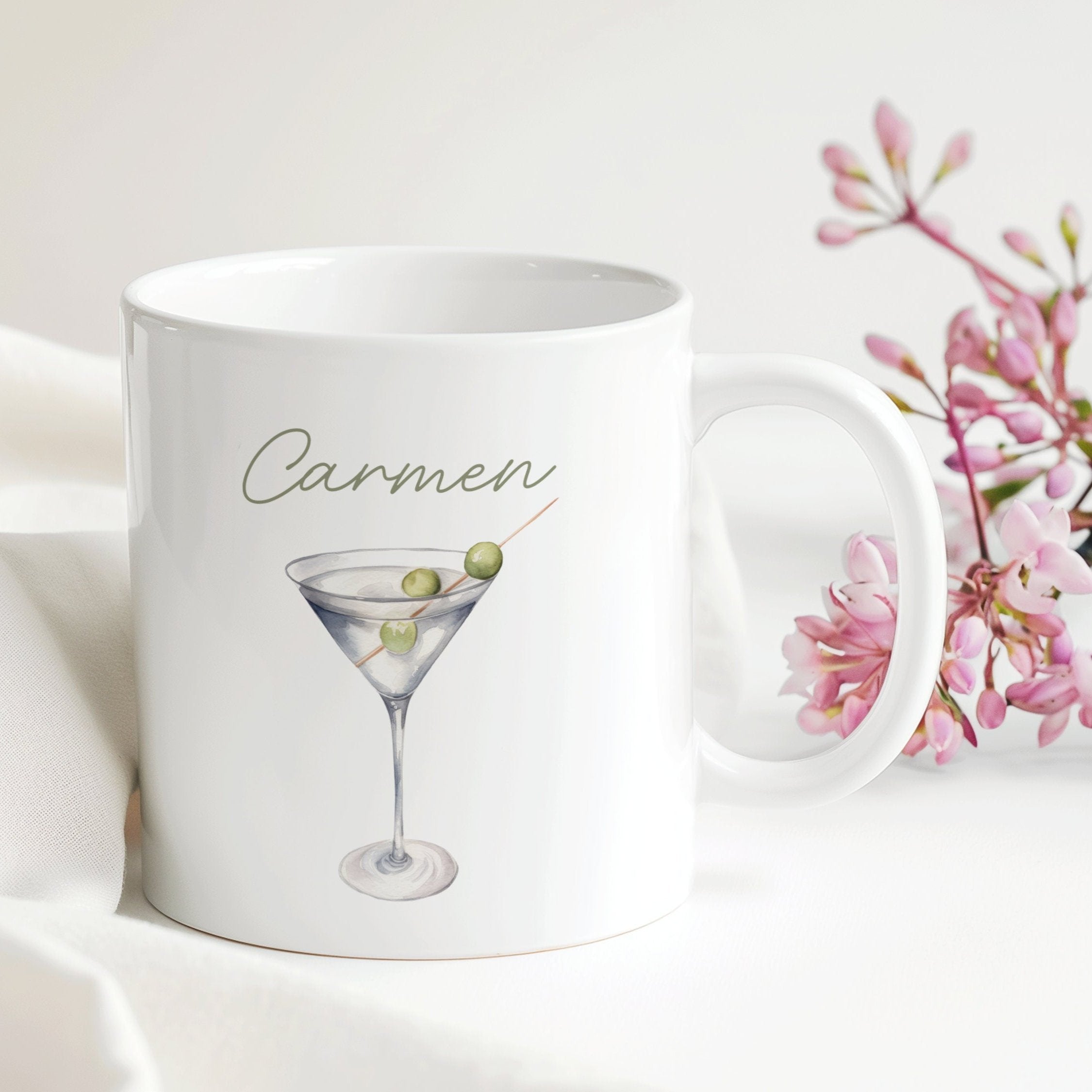 Martinitasse personalisiert | Martini Drink Name | Geschenk Geburtstag Weihnachten Muttertag Vatertag | 330 ml - 0078