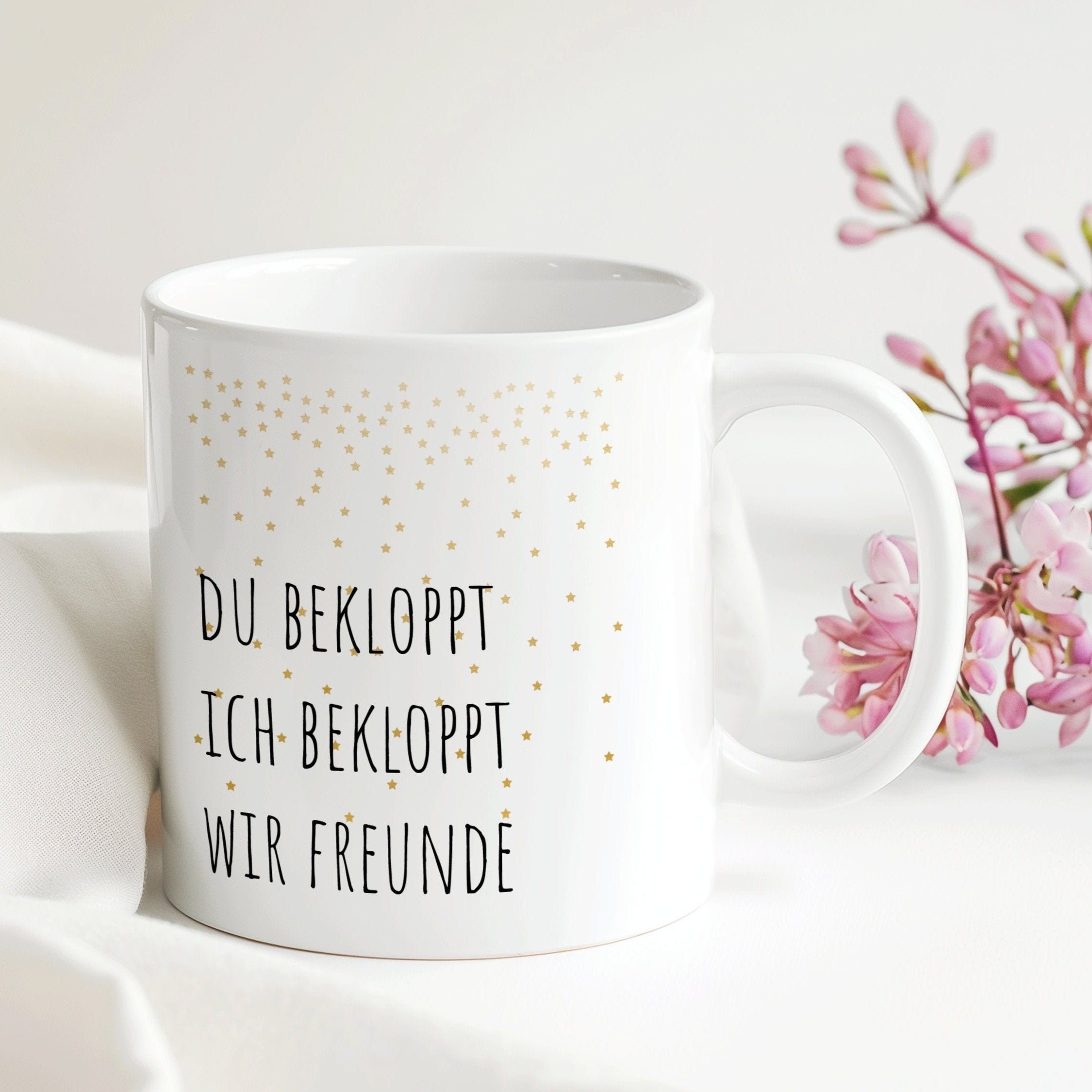 Lustige Spruch Tasse | Freunschaftstasse Coupletasse | Weihnachten Geburtstag Valentinstag Jahrestag Geschenk | 330 ml - 0156