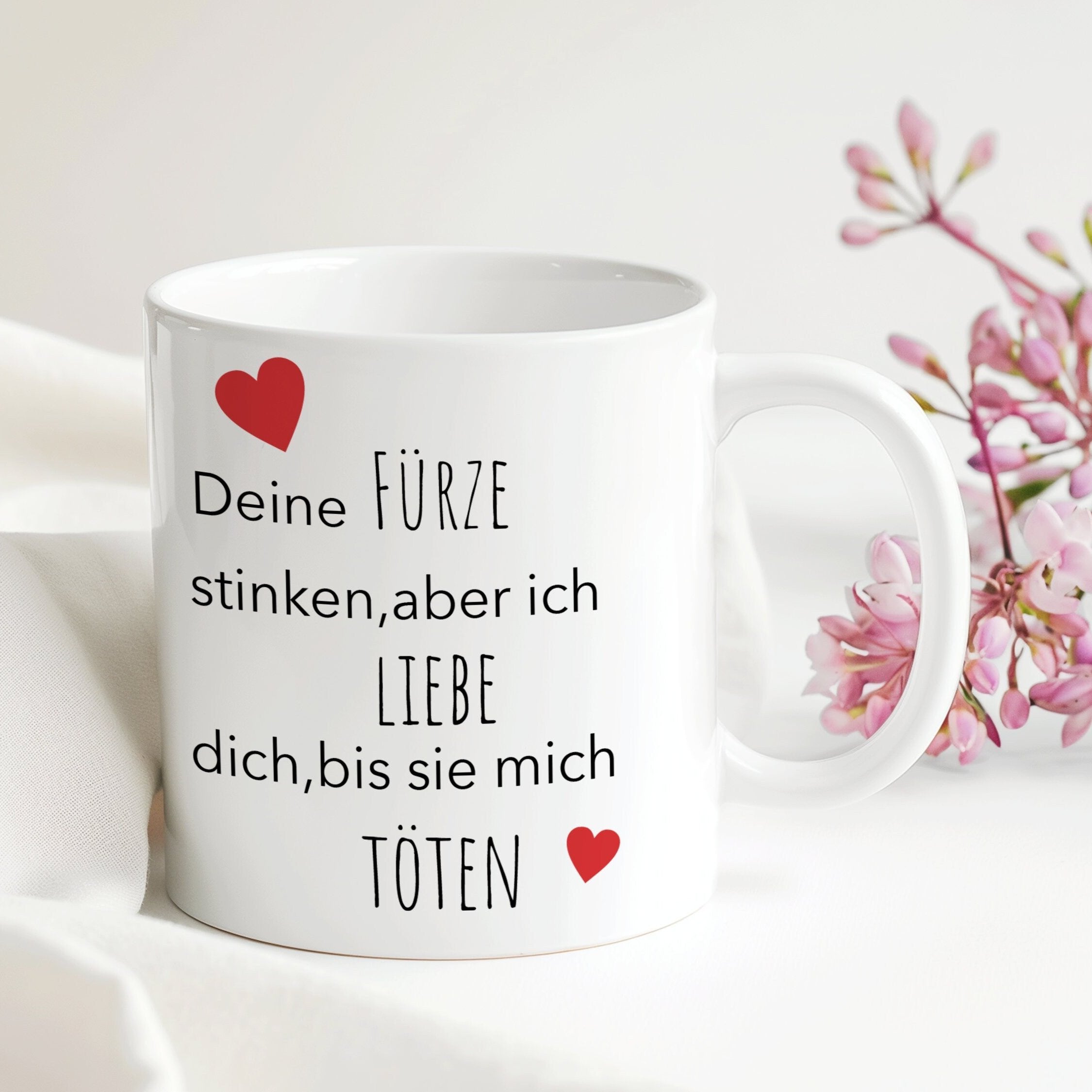 Tasse lustiger Spruch | Freunschaftstasse Coupletasse | Weihnachten Geburtstag Valentinstag Jahrestag Geschenk | 330 ml - 0155