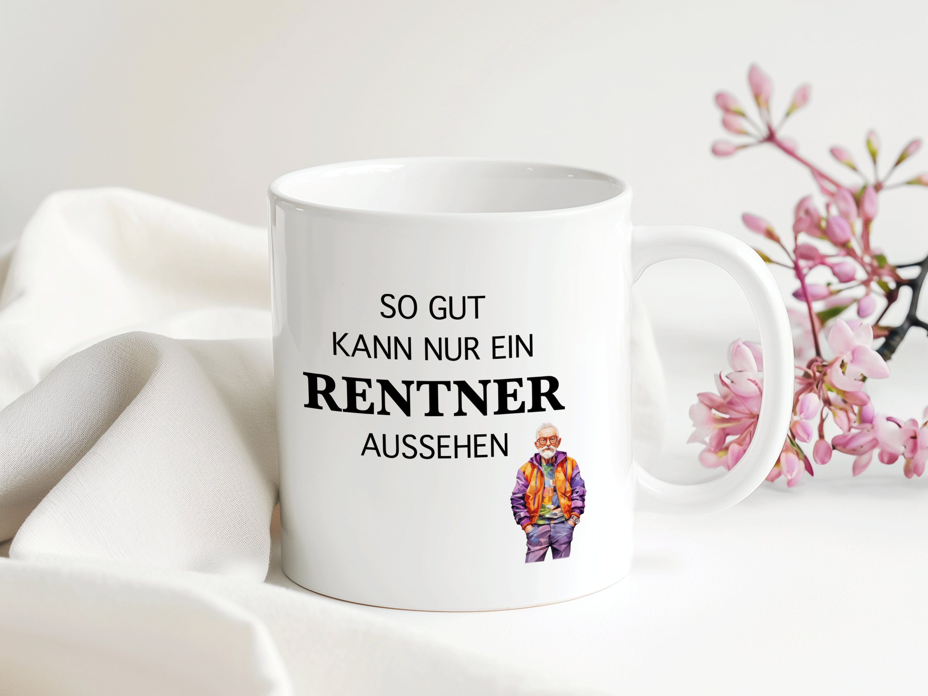 Stylische Rentner/-in Tasse | Geschenk Geburtstag Weihnachten Arbeitskollegen | 330 ml - 0278, 0279