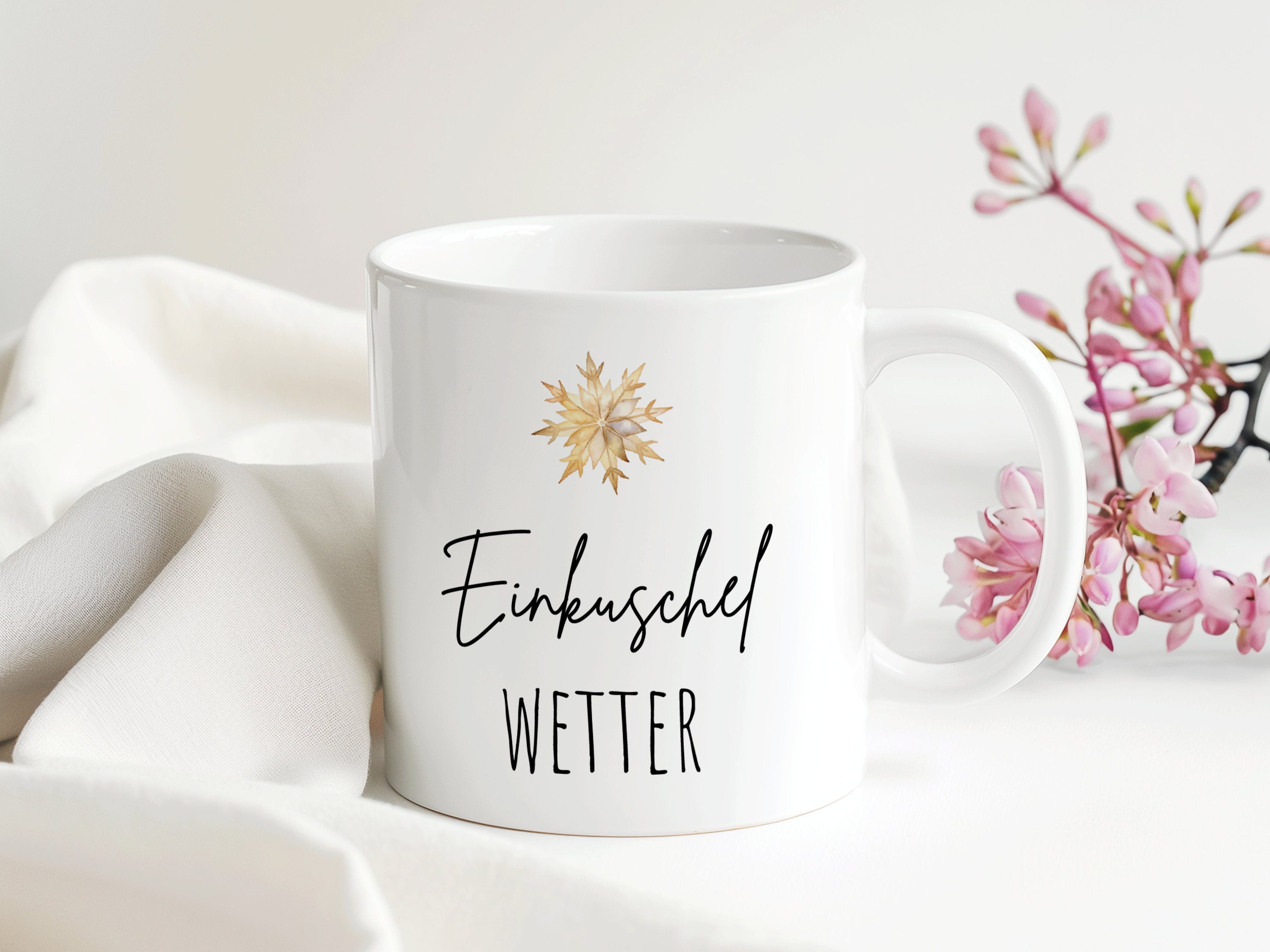 Kakao Tasse Weihnachten | Schneeflocke Christbaumkugel Weihnachten Liebe | Geschenk Weihnachten Arbeitskollegen | 330 ml - 0289