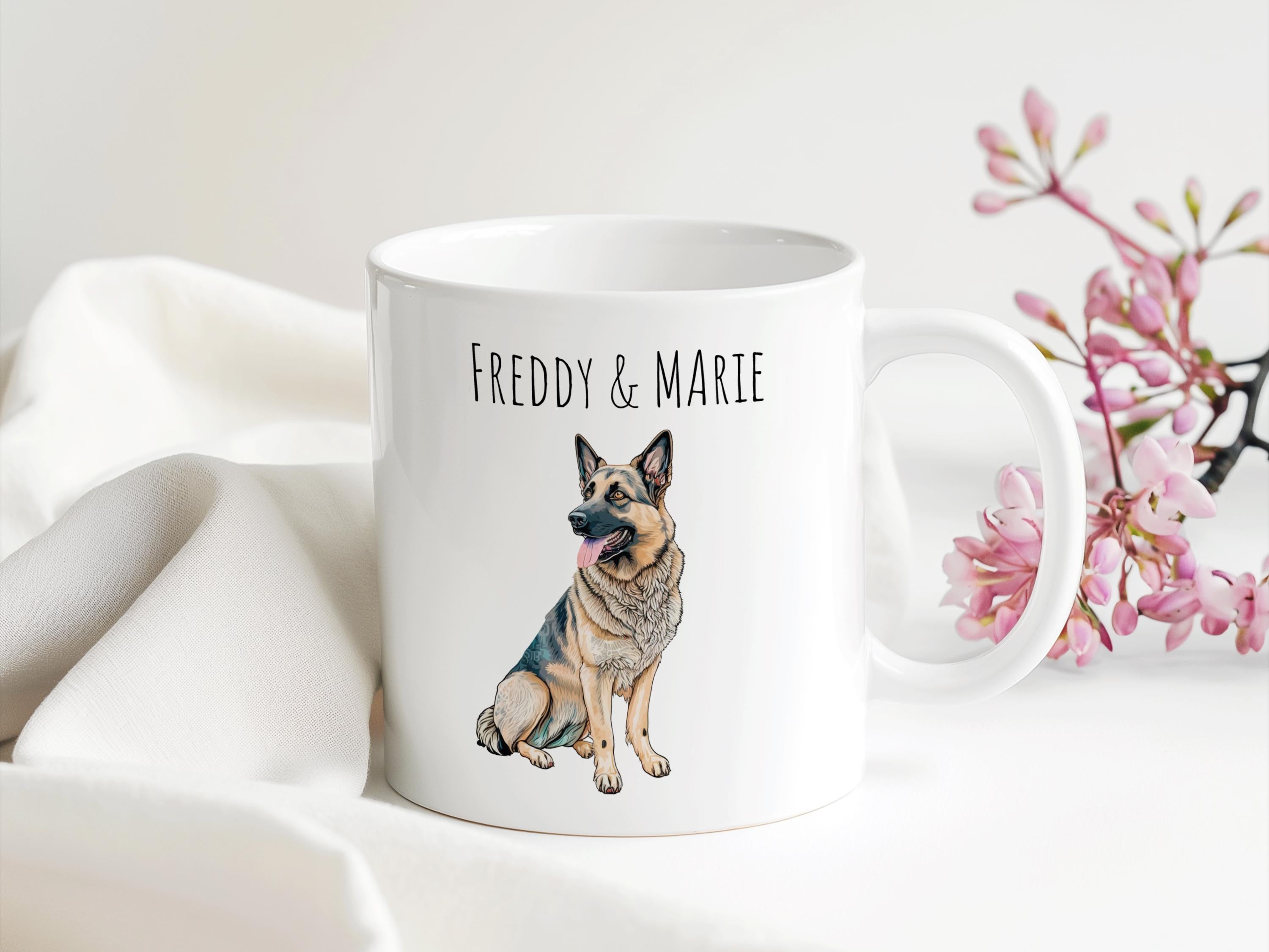 Hundetasse Personalisiert mit Namen viele Rassen | Geschenk Weihnachten Wichteln Muttertag Vatertag Geburtstag | 330 ml - 0308