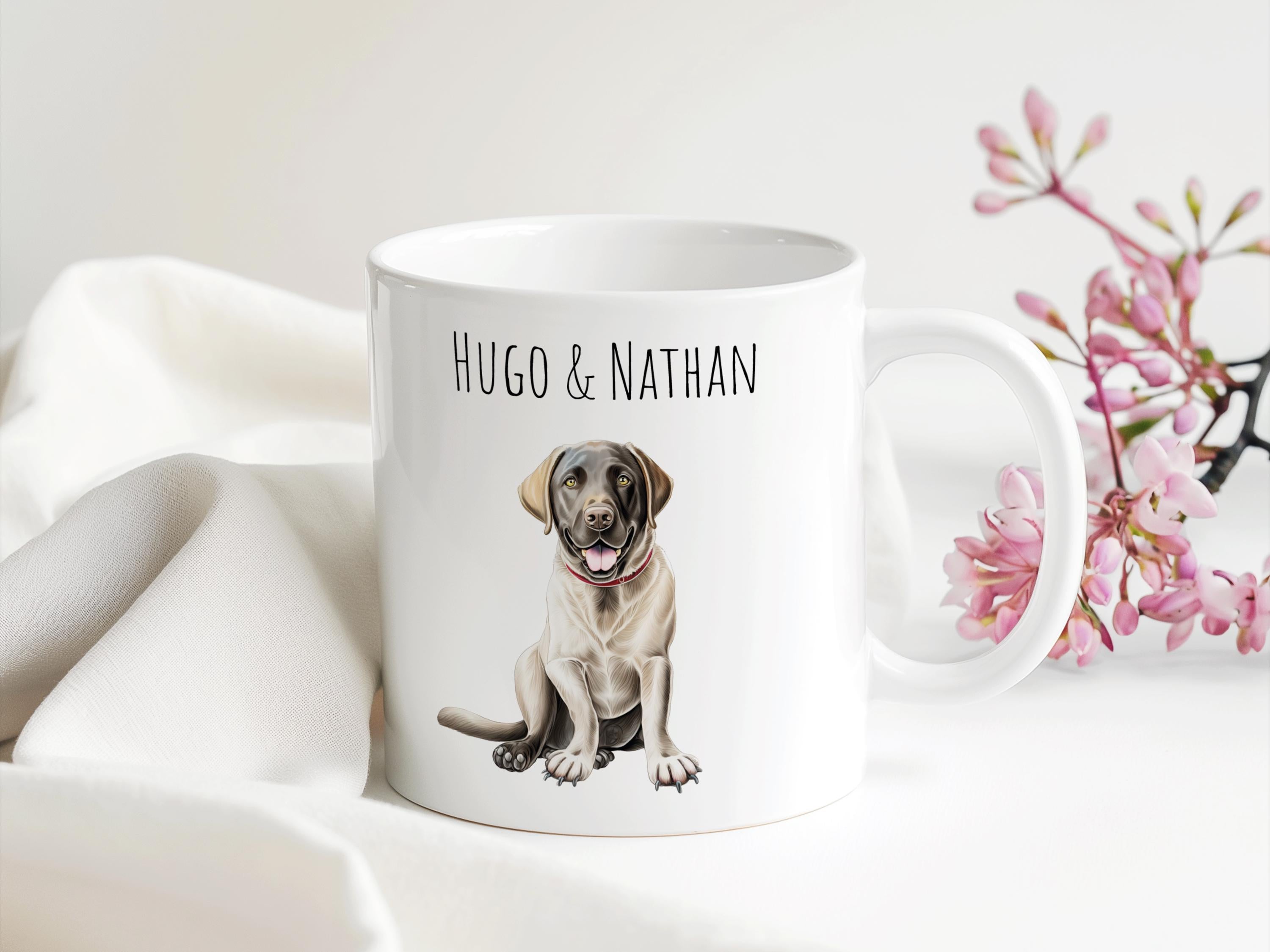 Hundetasse Personalisiert mit Namen viele Rassen | Geschenk Weihnachten Wichteln Muttertag Vatertag Geburtstag | 330 ml - 0308