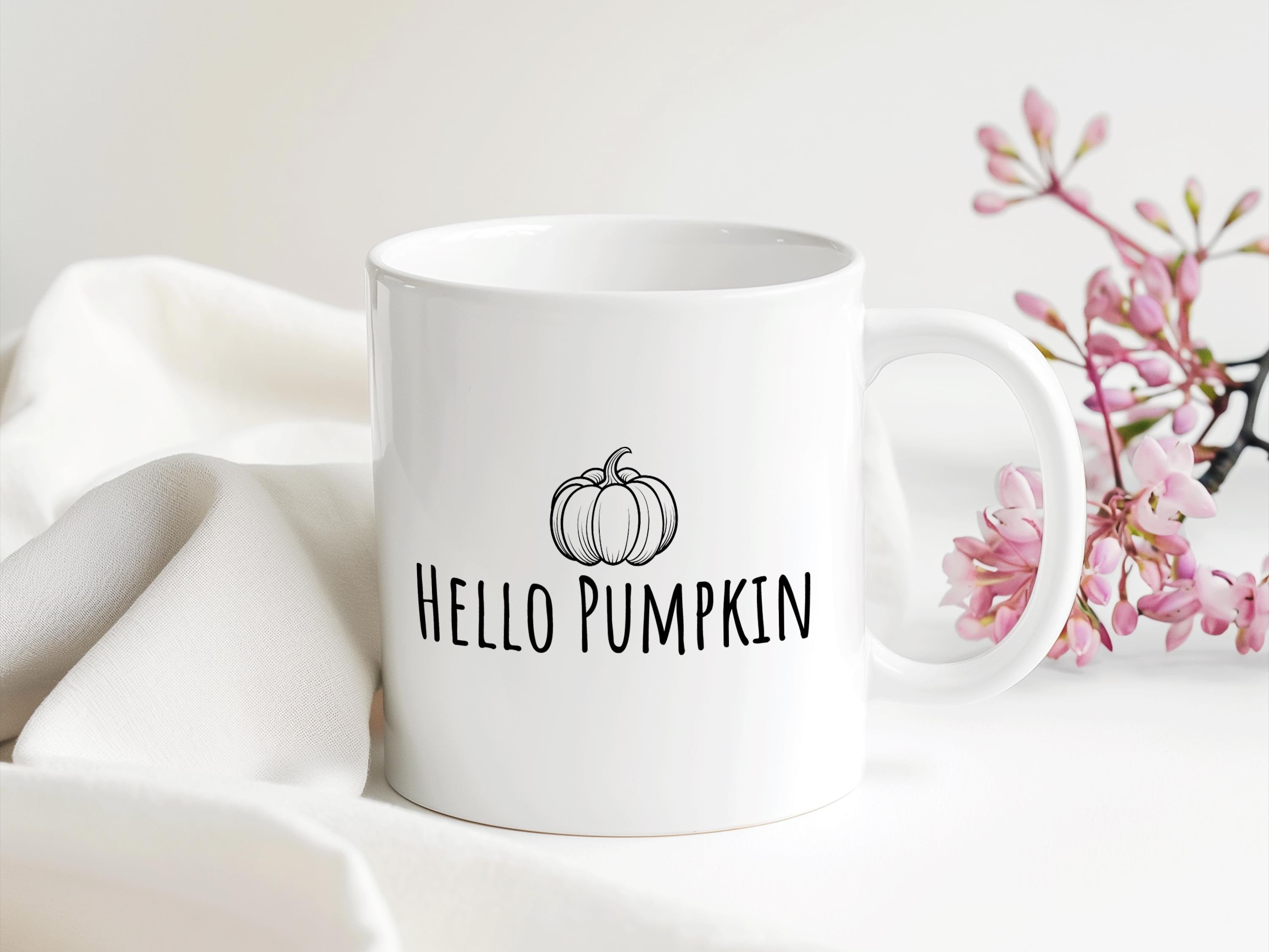 Tasse Hello Pumpkin | Kürbis Herbst Halloween | Geschenk Halloween Geburtstag | 330 ml - 0303