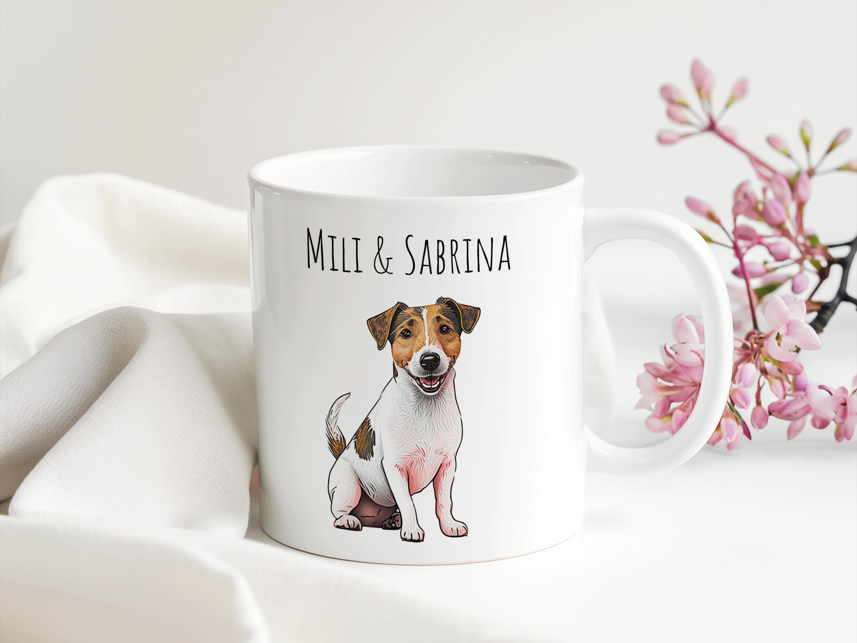 Hundetasse Personalisiert mit Namen viele Rassen | Geschenk Weihnachten Wichteln Muttertag Vatertag Geburtstag | 330 ml - 0308