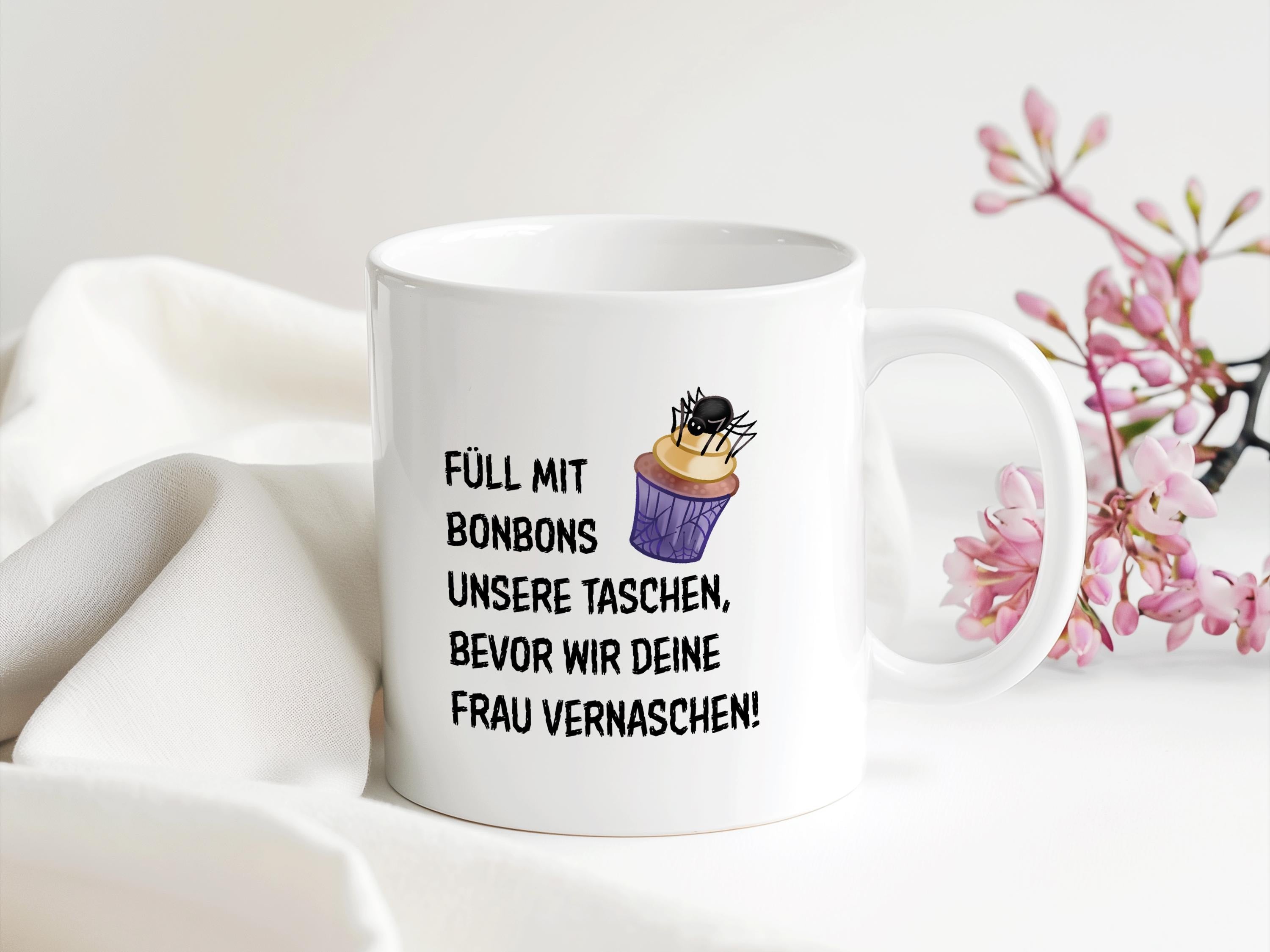 Tasse Halloween Gedicht | Bonbons Süßes oder Saures | Geschenk Halloween Geburtstag | 330 ml - 0300