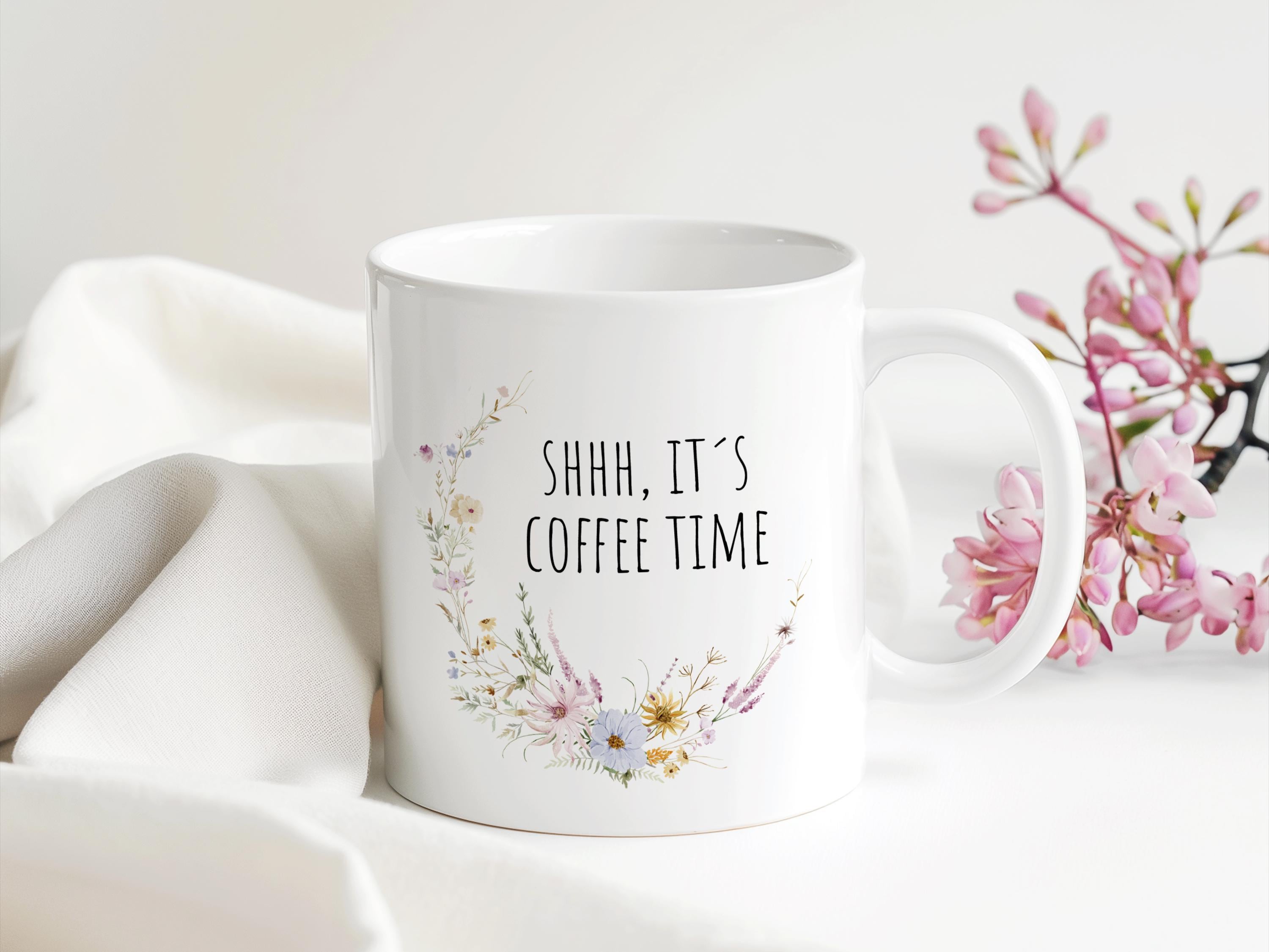 Tasse Coffee Time | Flowers Cake & Coffee | Geschenk Halloween Geburtstag | 330 ml - 0304