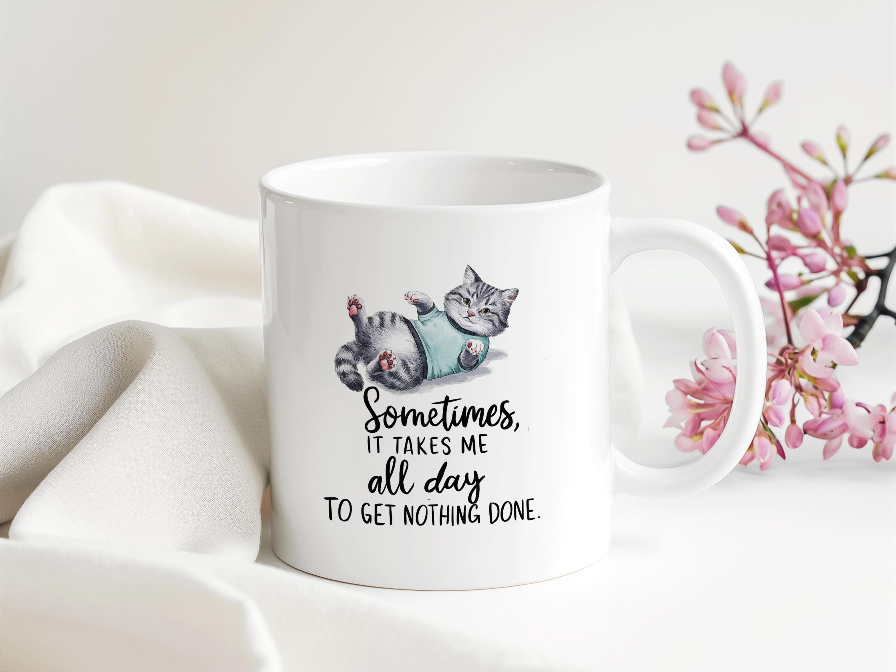 witzige Tasse mit Katzen | Funny Cat | Geschenk Weihnachten Muttertag Wichteln Geburtstag | 330 ml - 0312