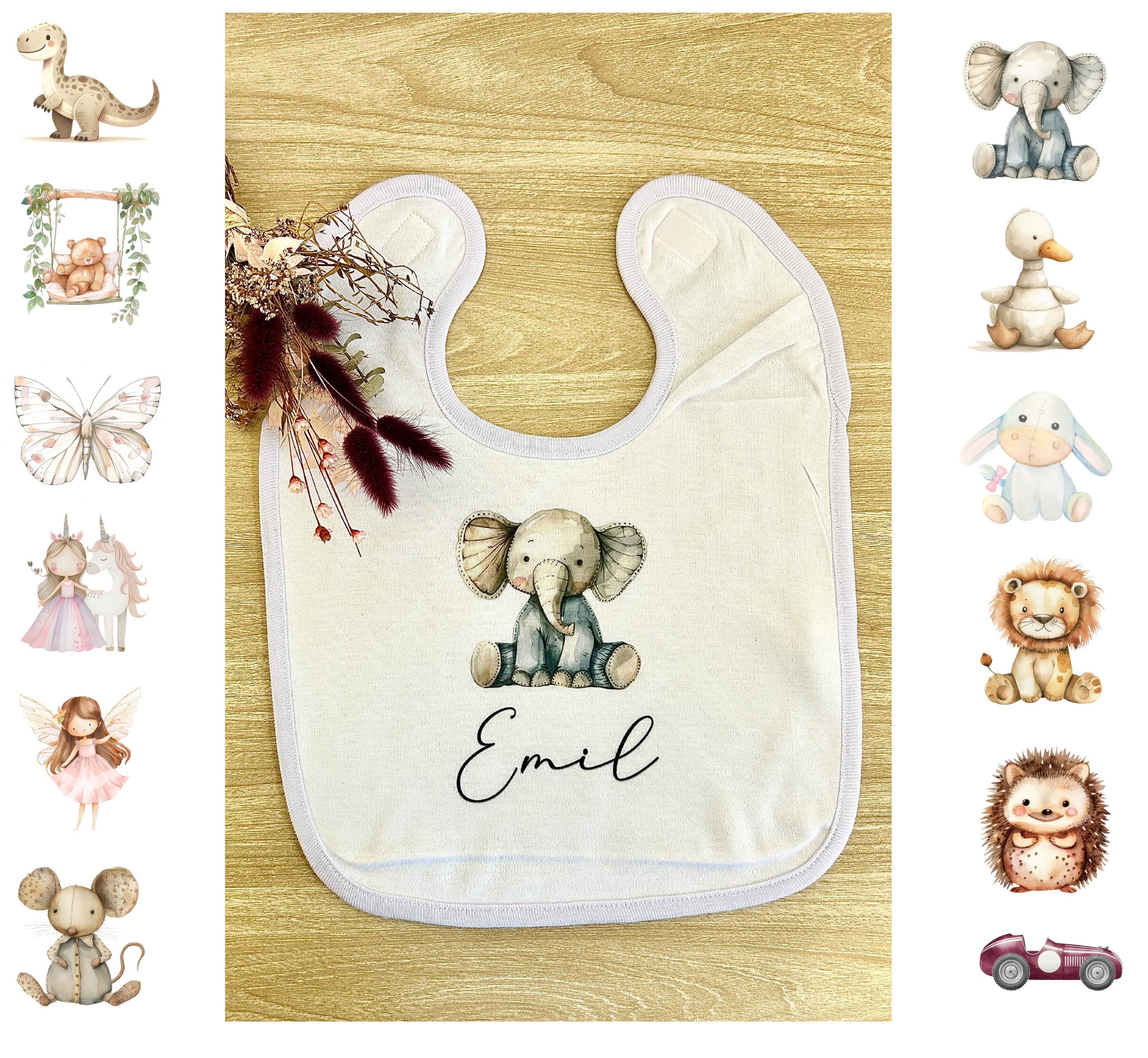 Lätzchen Personalisiert mit vielen Motiven Mädchen Junge | Geschenk zur Geburt | Babyparty | 0001