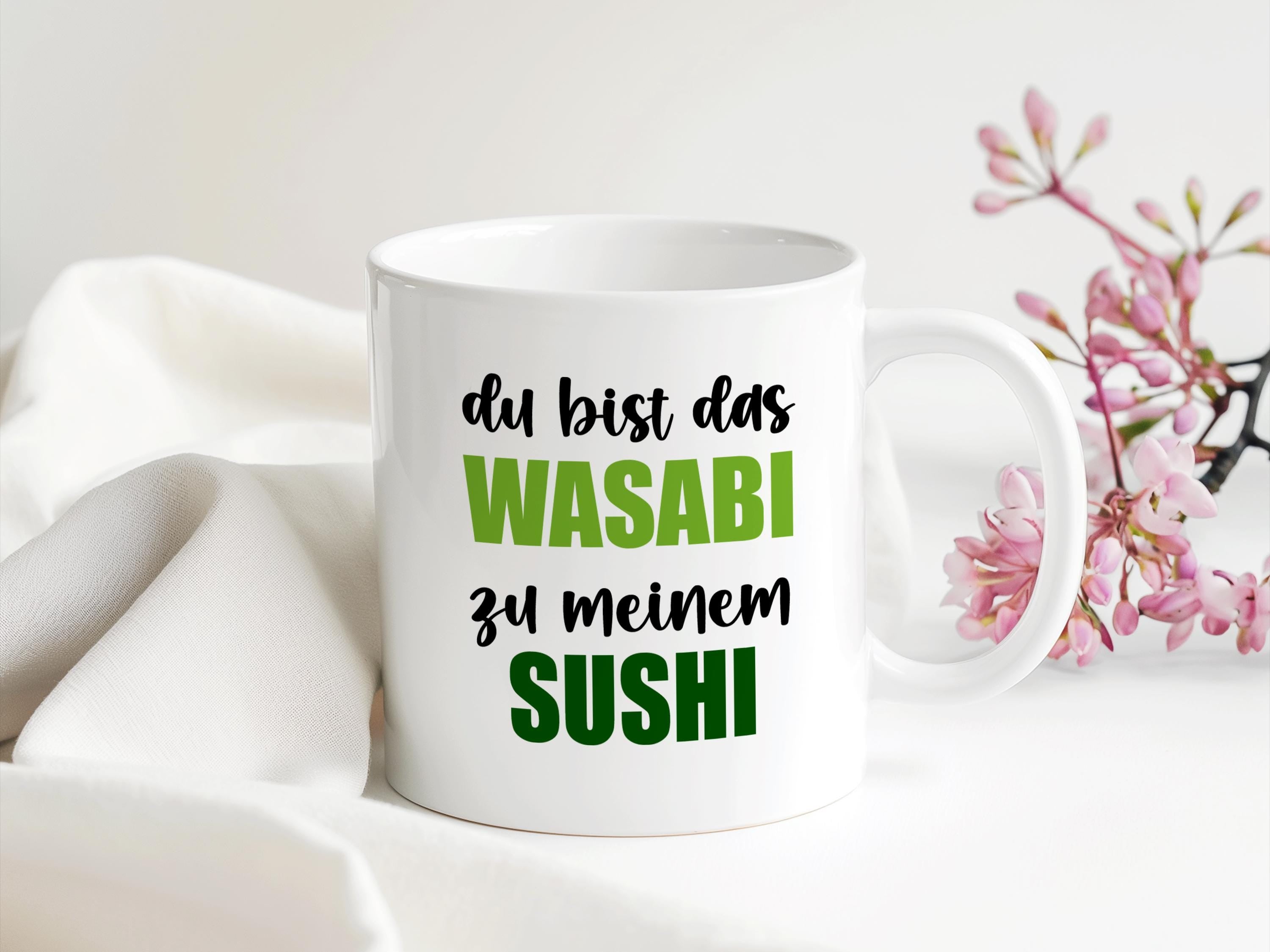 Süße Sushi Tasse | Liebe Geschenk Valentinstag Geburtstag Beziehung Freunde | 330 ml -0344