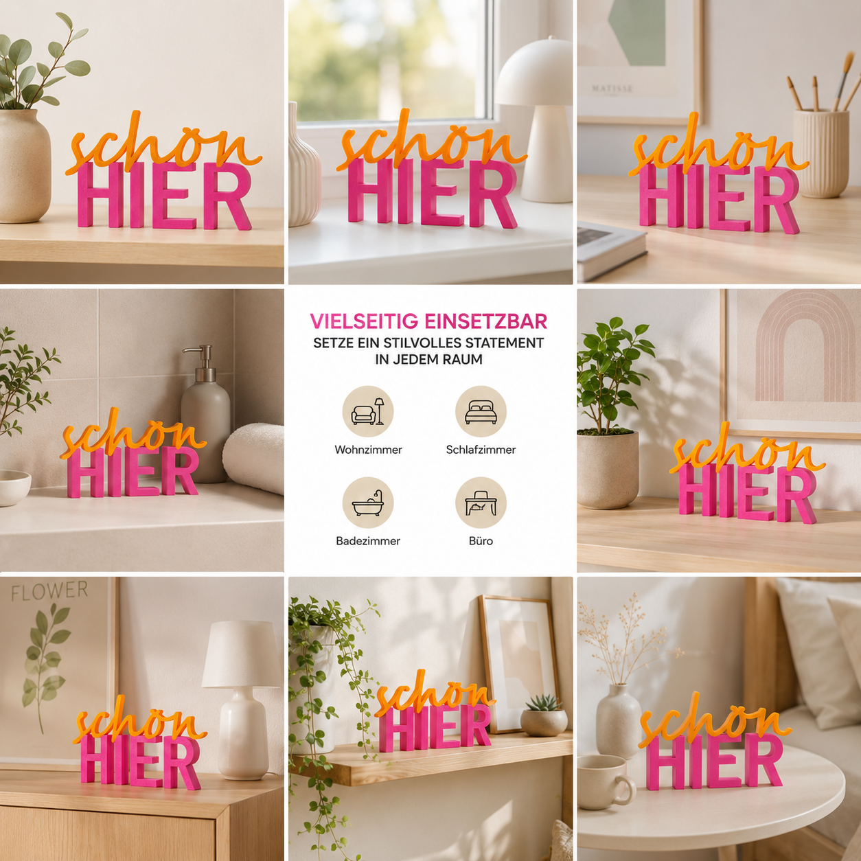 schön HIER Schriftzug Deko 3D Aufsteller - Wiens3d