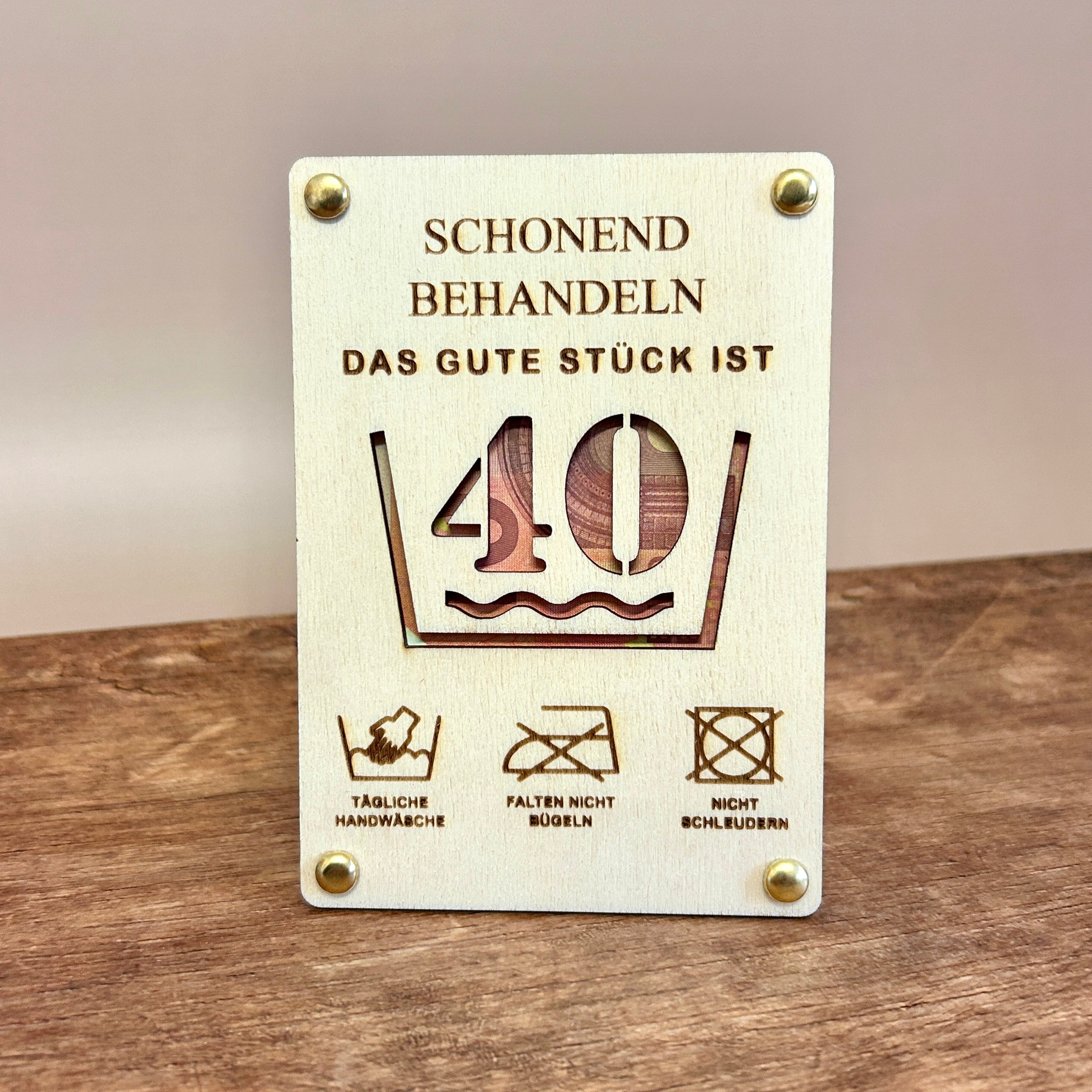 Geldgeschenk Holz | schonend behandeln