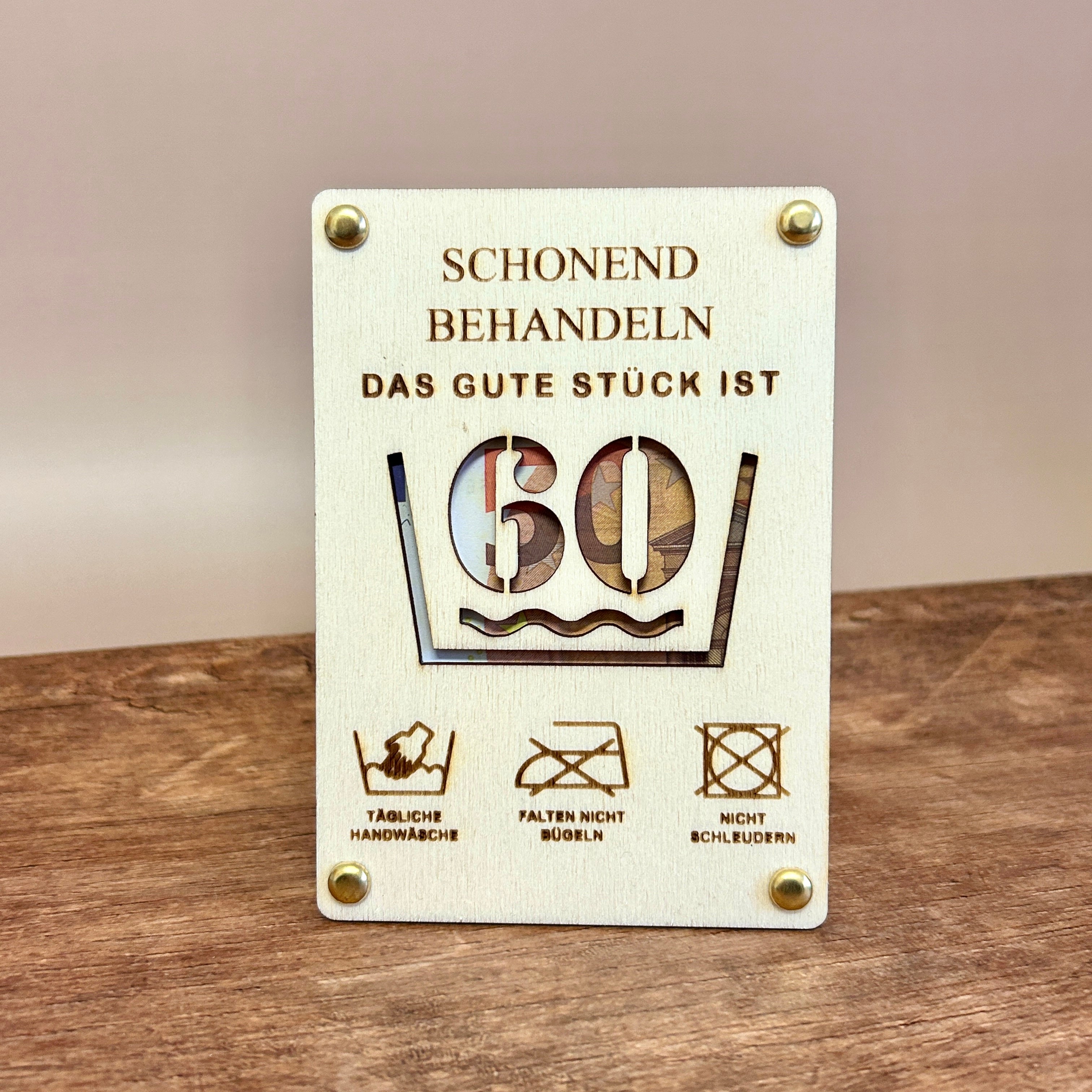 Geldgeschenk Holz | schonend behandeln