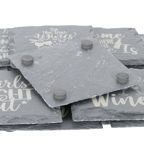 Schieferuntersetzer | A meal without WINE is like a day without SUNSHINE - Wiens3d