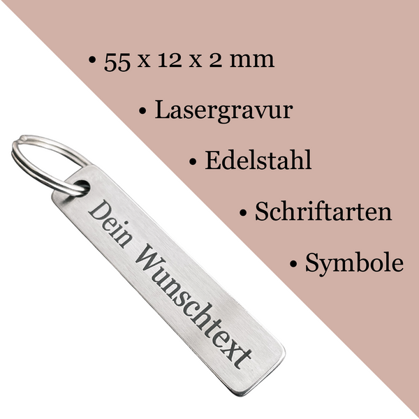 Personalisierter Schlüsselanhänger mit Gravur - Wiens3d